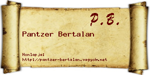 Pantzer Bertalan névjegykártya
