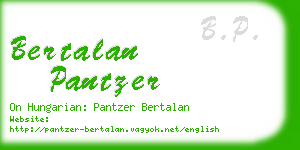 bertalan pantzer business card